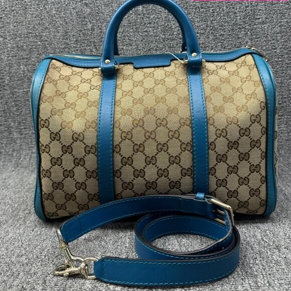 GUCCI Boston Brown Leather Satchel 588-081625 - Picture 1 of 15